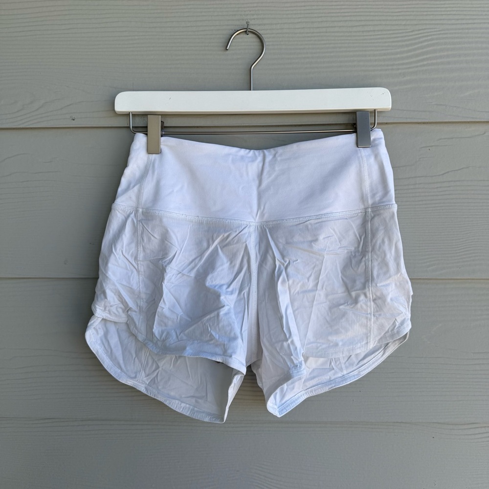 Lululemon• High Rise Tall White Shorts